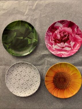 Set of 4 Kate Spade Coasters - Green, Pink, White, Yellow